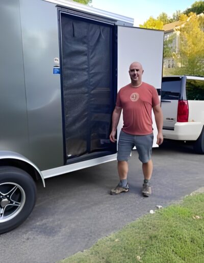 Man entering his toy hauler