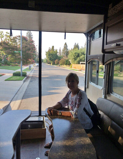 Relaxing in Toy Hauler Garage with Bug-Free Screen Ramp