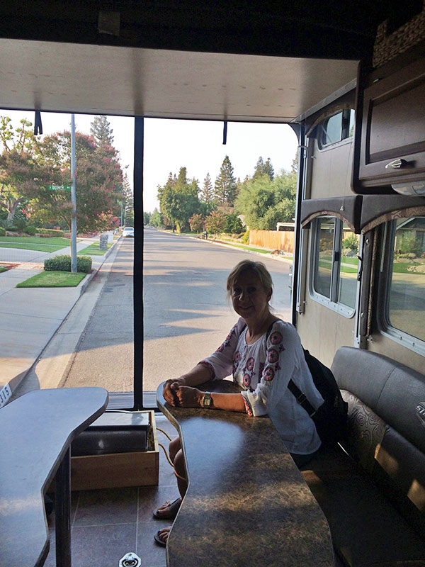 lady in truck